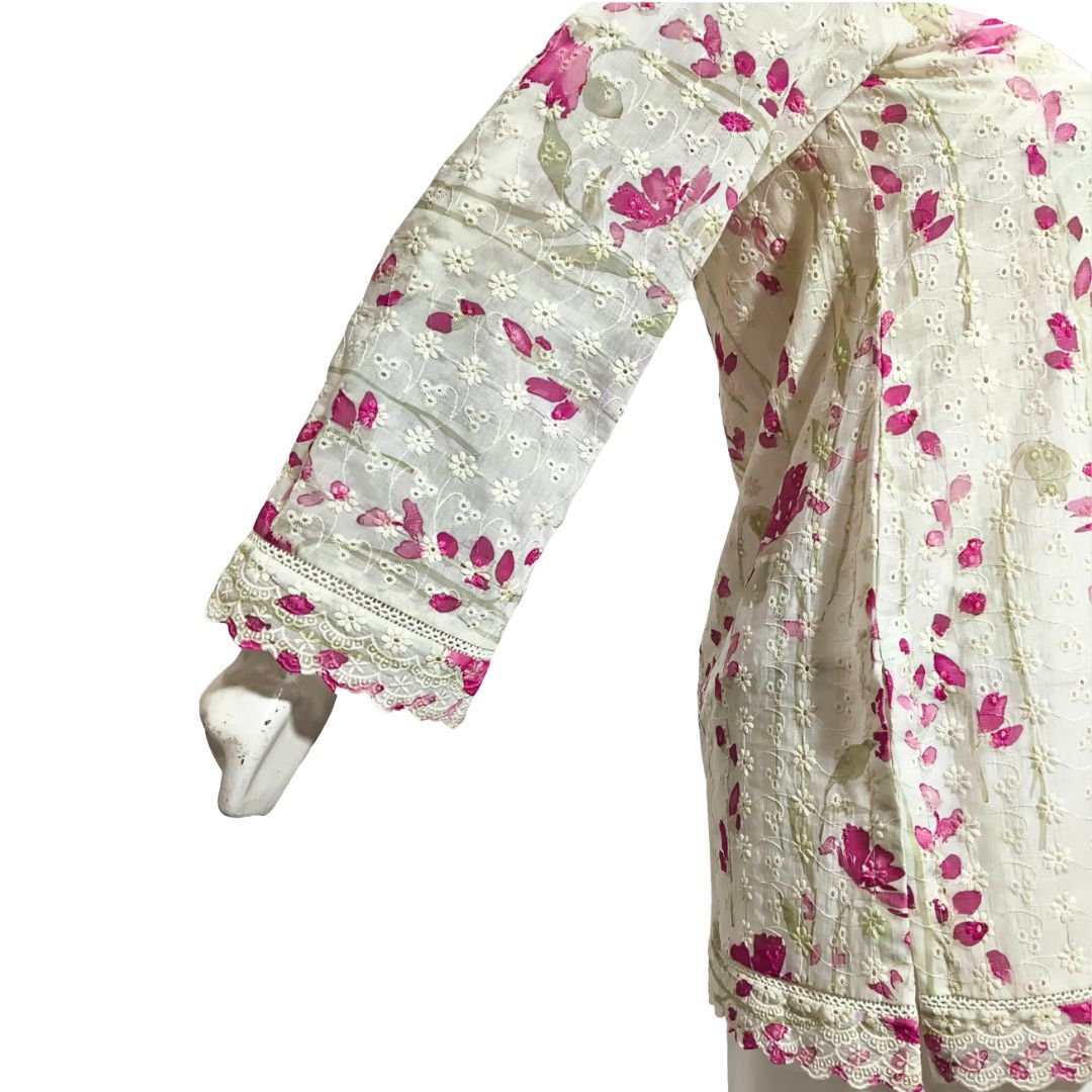 Petal Whisper Chikankari Lawn Shirt