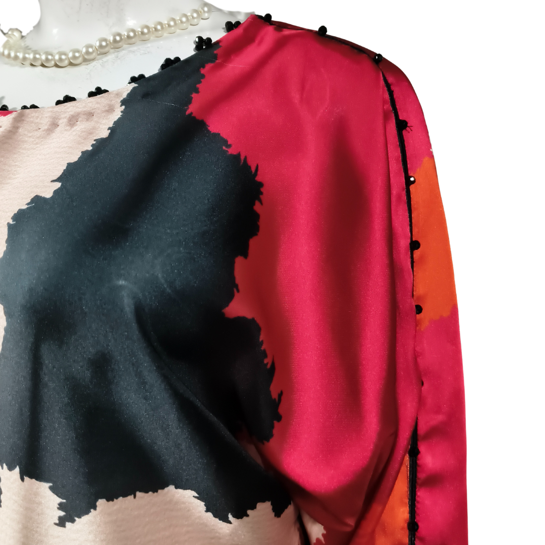 Printed Abstract Silk Shirt