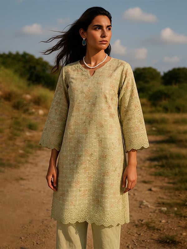 Florevo Chickankari Lawn shirt
