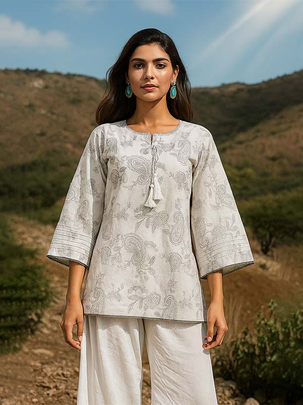 Naz Chikankari Lawn shirt