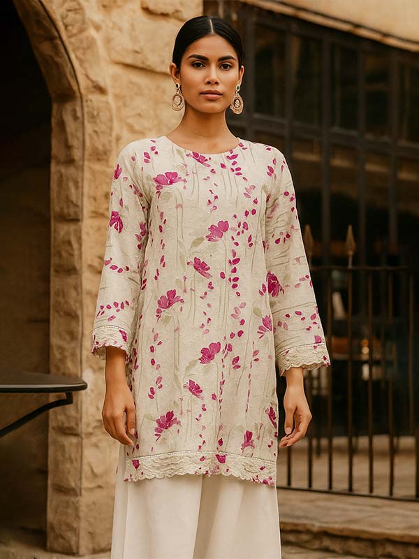 Petal Whisper Chikankari Lawn Shirt