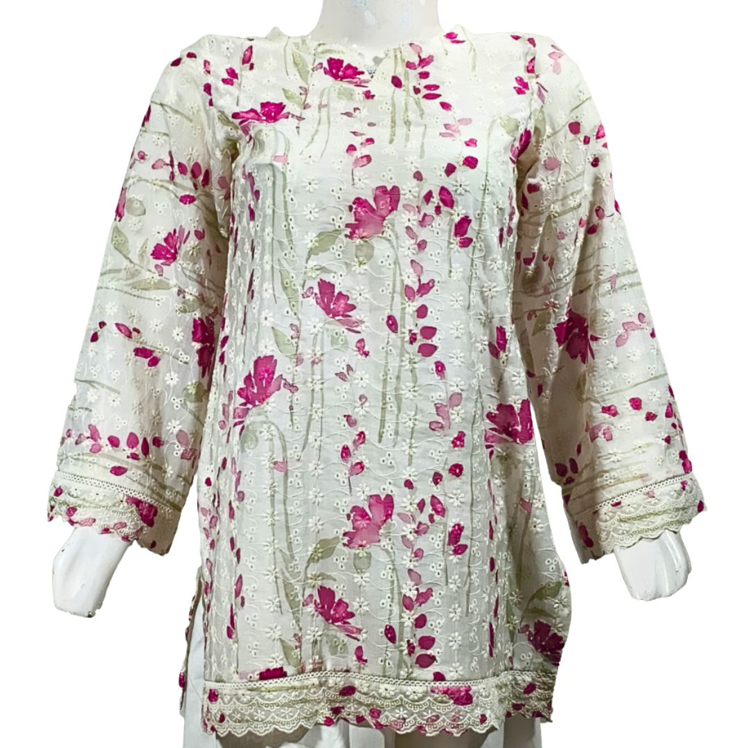 Petal Whisper Chikankari Lawn Shirt