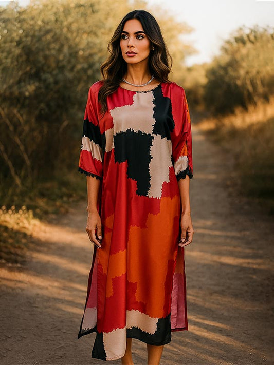 Printed Abstract Silk Shirt