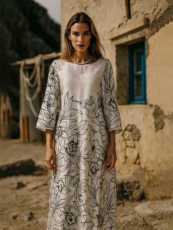 Printed Silk Monochrome Shirt