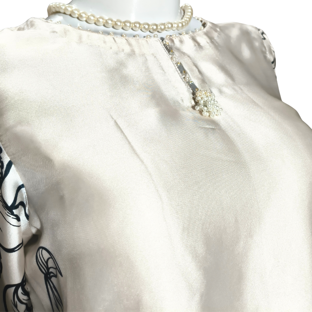 Printed Silk Monochrome Shirt